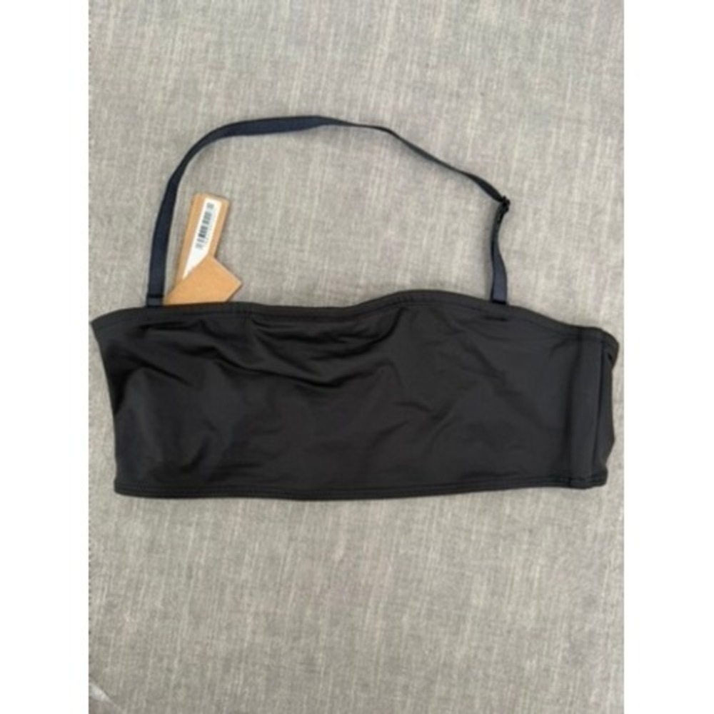 SKIMS Recycled Swim Bandeau Bikini Top Onyx Black Size M Medium NWT